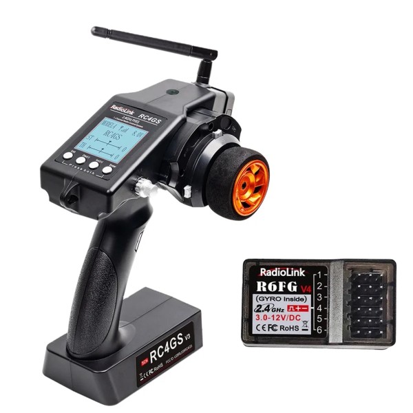 Radiolink RC4GS V3(V2 Upgrade) 5 Channels RC Radio and R6FG Gyro Integrated Remote Control for RC Car Boat
